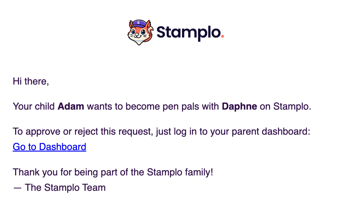 Three-step approval diagram showing two parents and then the child