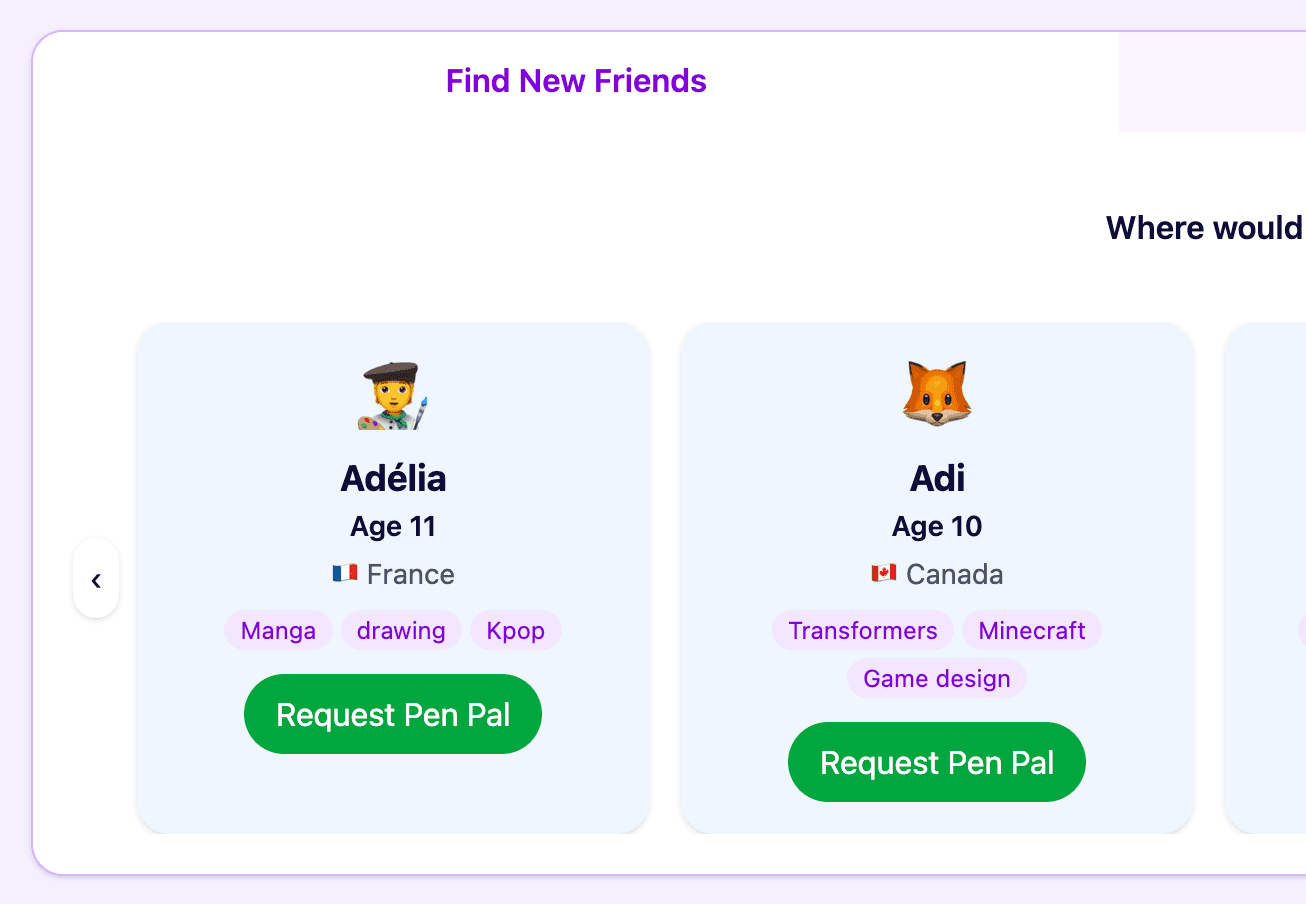 Browsing by country in Friend Finder